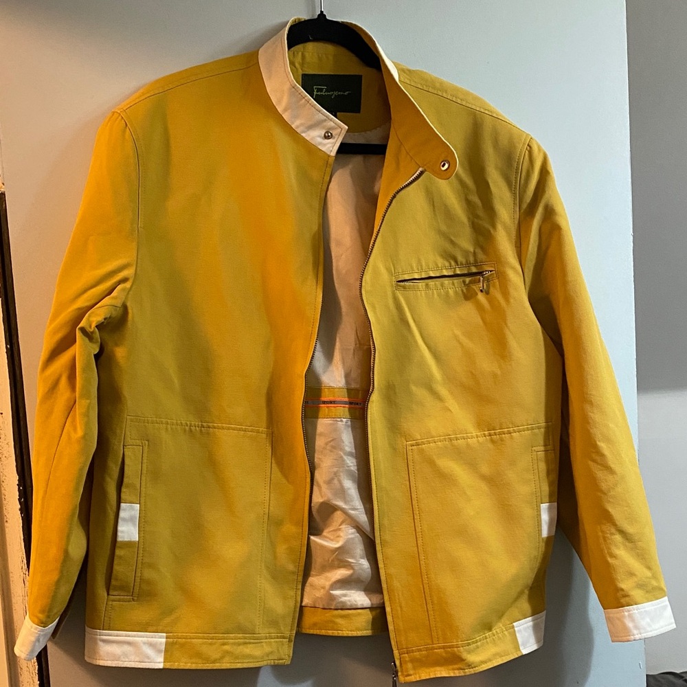 Yellow/ mustard Jacket with White Accents